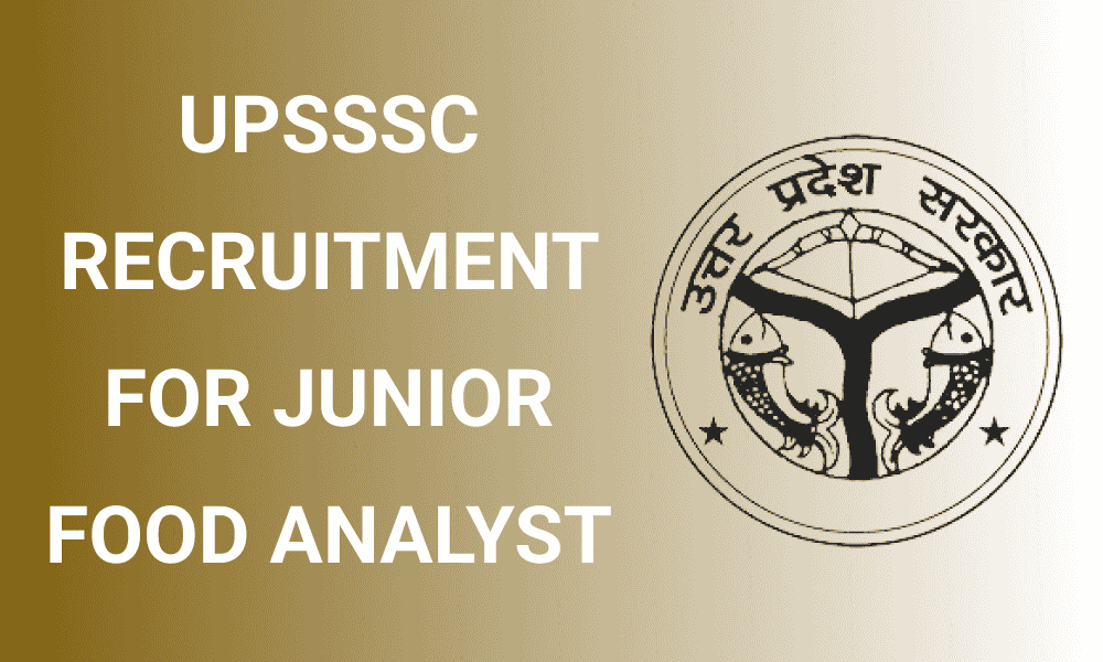 upsssc recruitment junior food analyst